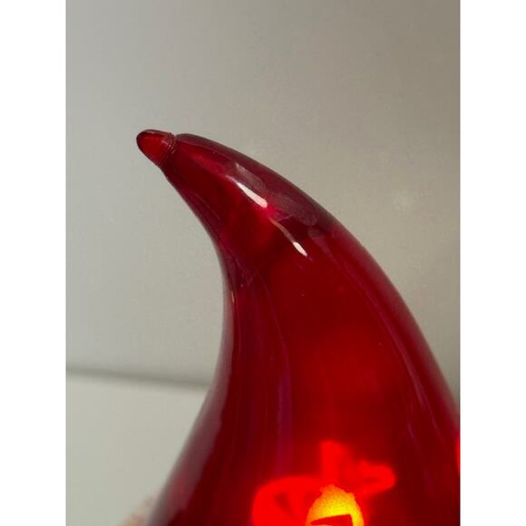 Glass Santa Head Snow Globe Working Lights Red - Picture 7 of 9